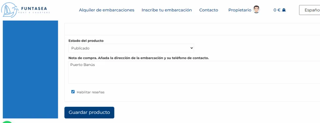 visibilidad embarcacion nota compra